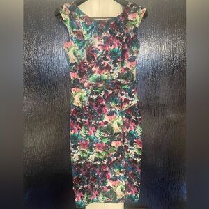 Floral Print Bodycon Midi Dress